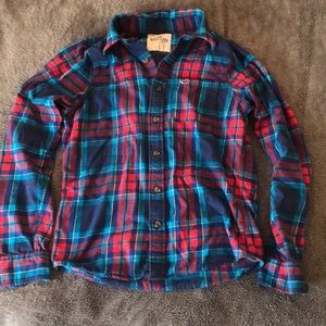 Mens LG Hollister Long Sleeve Plaid Button Down